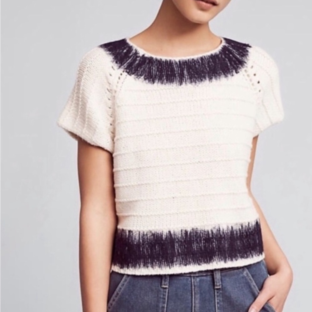 Anthropologie Field Flower Cropped Sweater